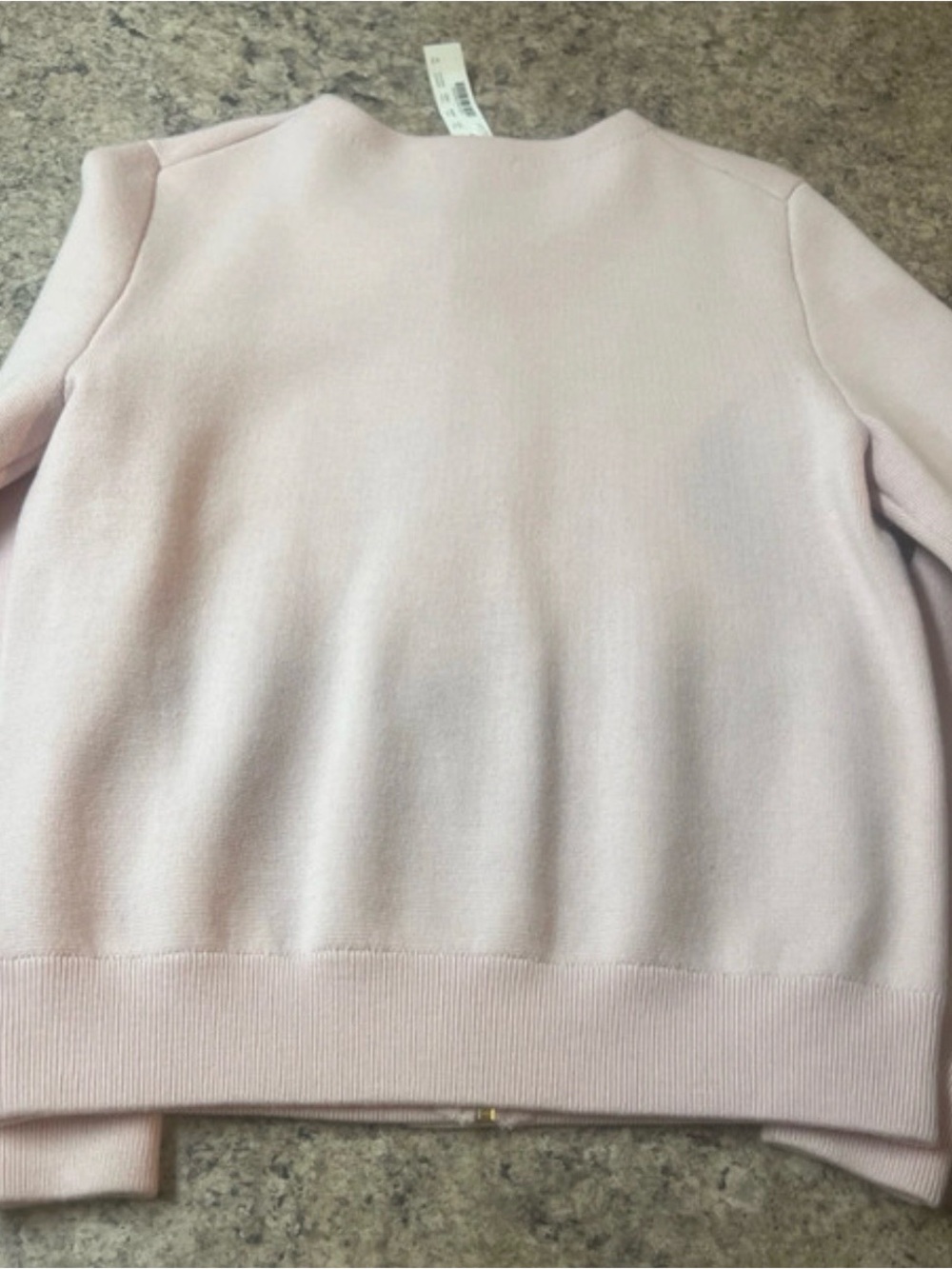 J. Crew Women's Pale Pink Snap/Zip Front Merino Crewneck Cardigan - Picture 3 of 3